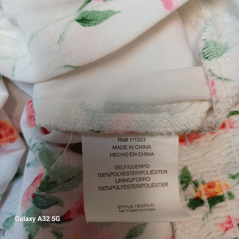 Meraki Cream Floral Wrap Blouse Size XL - Picture 10 of 13
